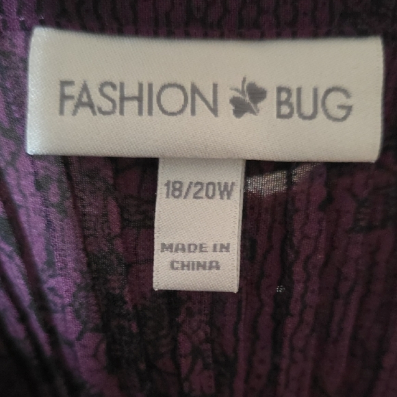 Fashion Bug Deep Purple Blouse with Ruffle Detail - Picture 4 of 4